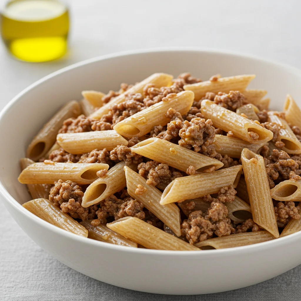 Celozrnné těstoviny s fit mletým masem