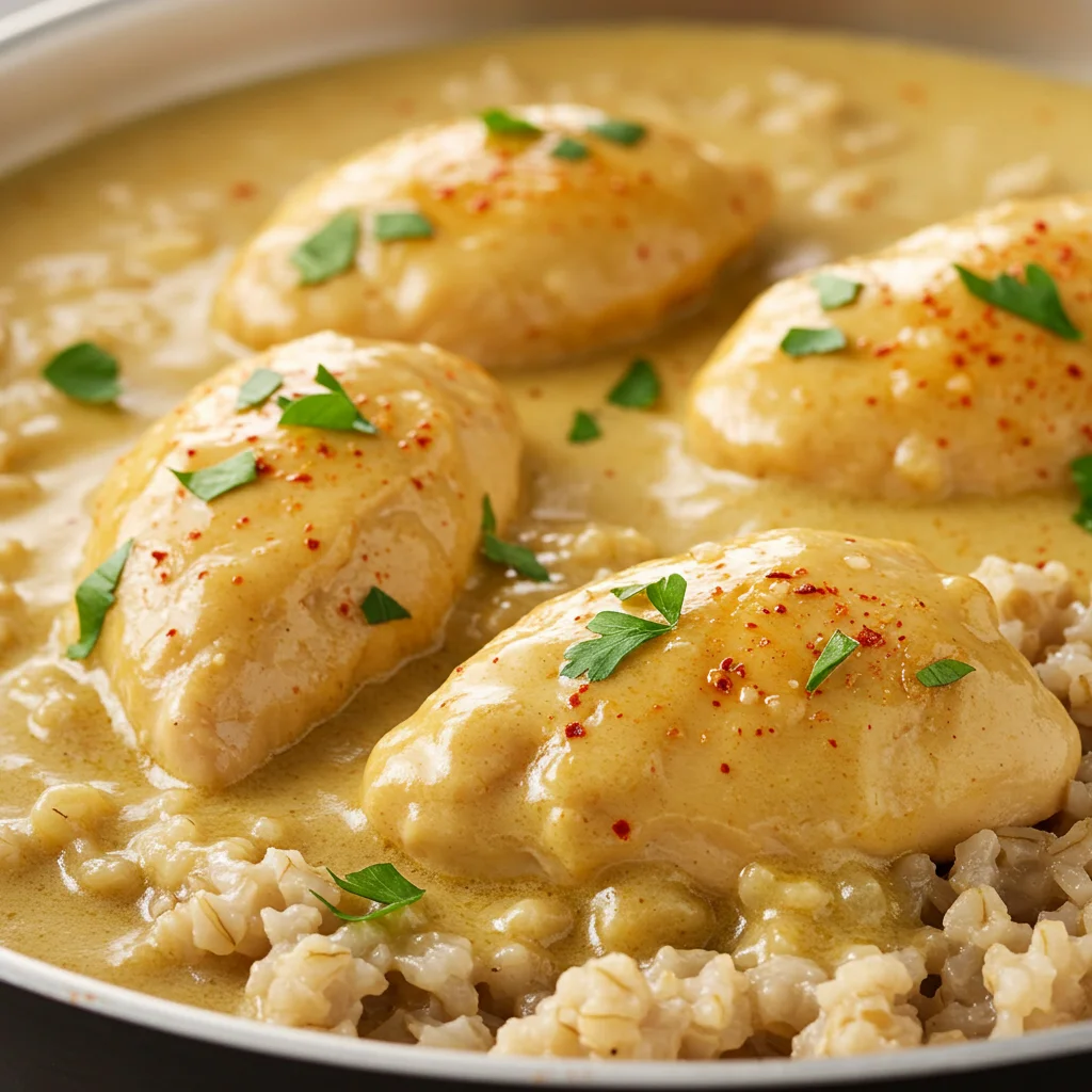 Krémové kuře s ovesnými vločkami